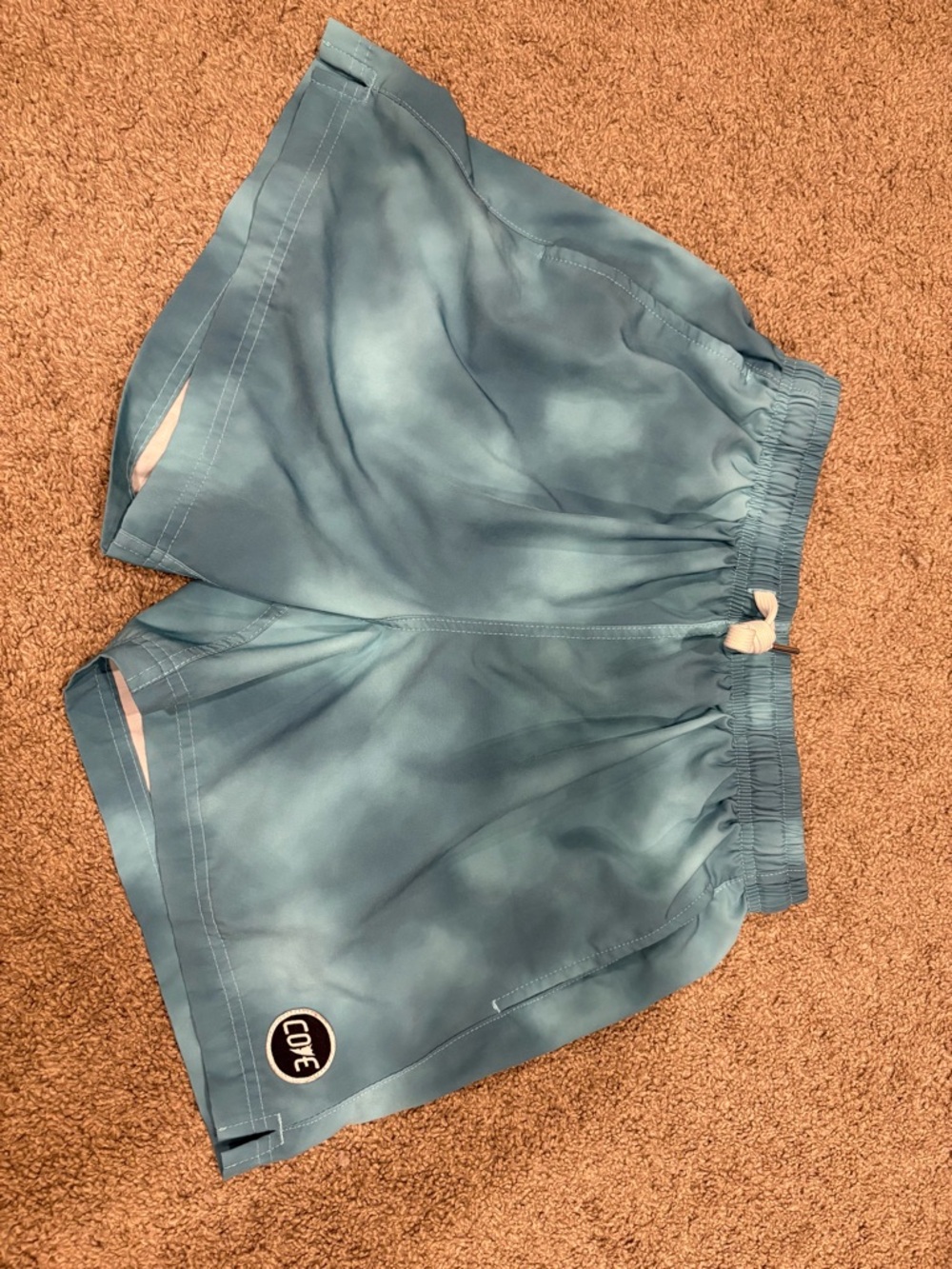 Cove Men’s Teal Blue Tie-Dye Athletic Shorts